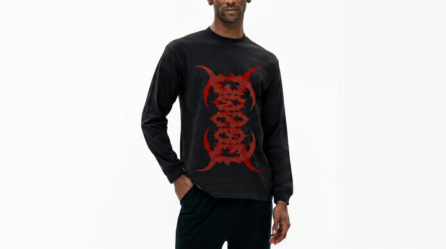 Crew Neck Drop Shoulder Long Sleeve Shirt